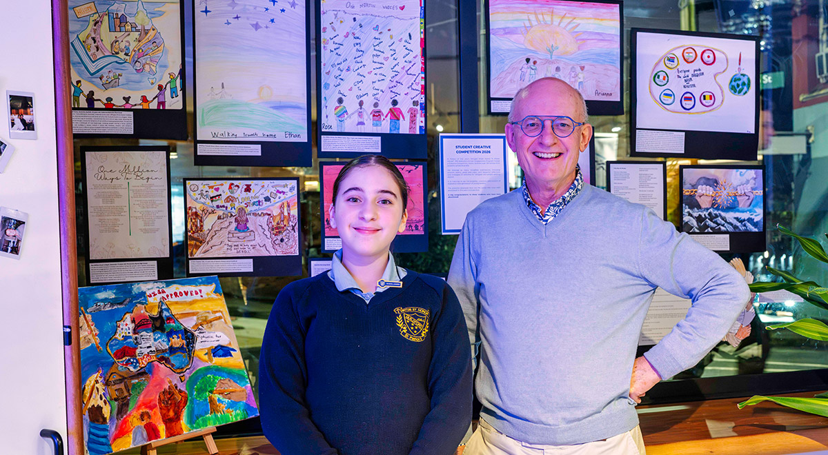 Photo: Primary Artwork Winner, Maria Gerges from St Patrick’s Primary Guildford